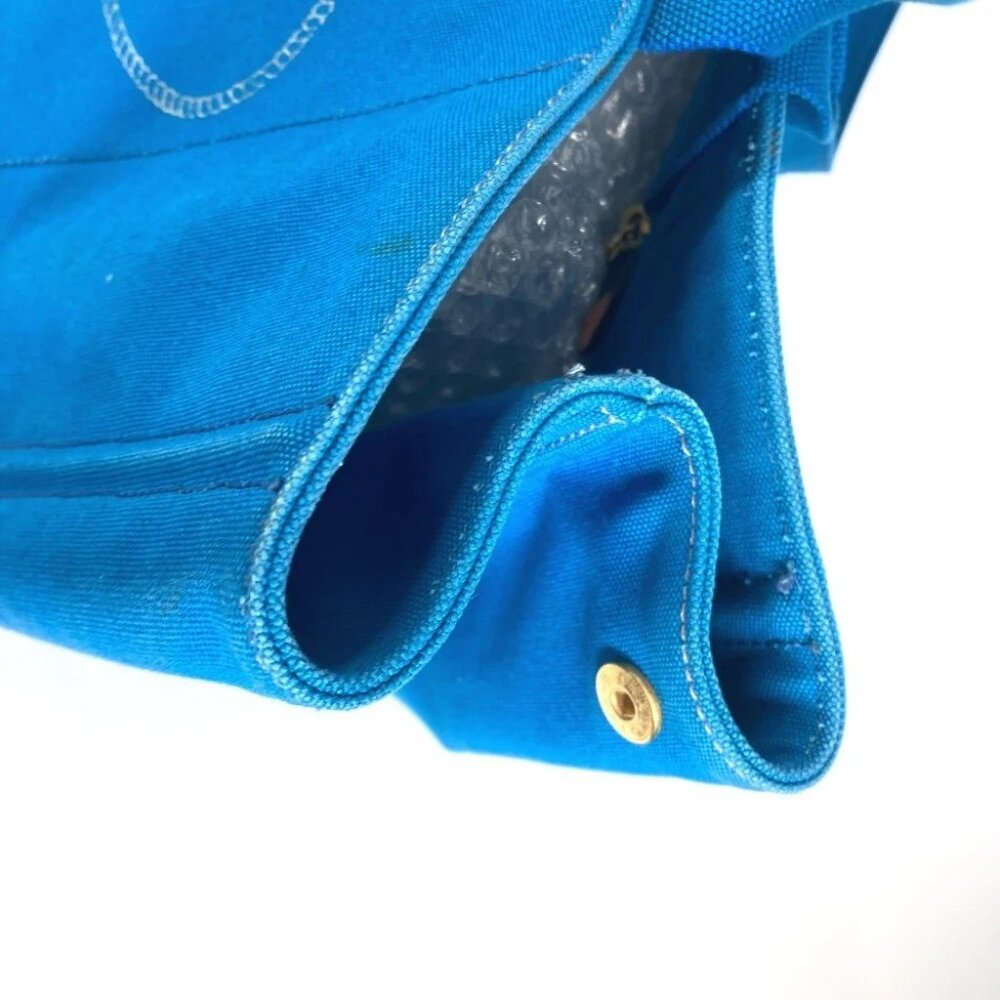 PRADA Canapa logo Bag Shoulder Bag Tote Bag Canvas blue/White - Picture 9 of 16